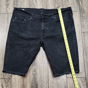True Religion Black Jean Shorts with Raw Hem